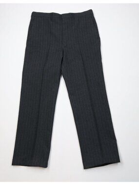 Vintage 90s Streetwear Mens 36x31 Pinstriped Knit Wide Leg Chino Pants Gray